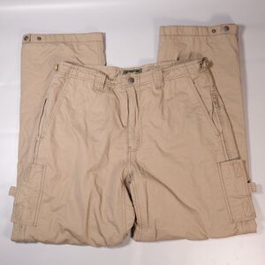 Eddie Bauer Mens 34 x 32 Lined Pants Cotton Zip Vent Travel Pockets